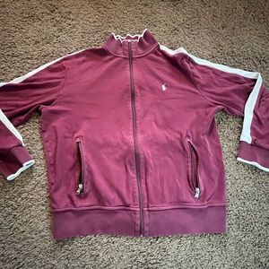 VINTAGE Burgandy Polo ralph lauren zip up jacket turtle neck good condition